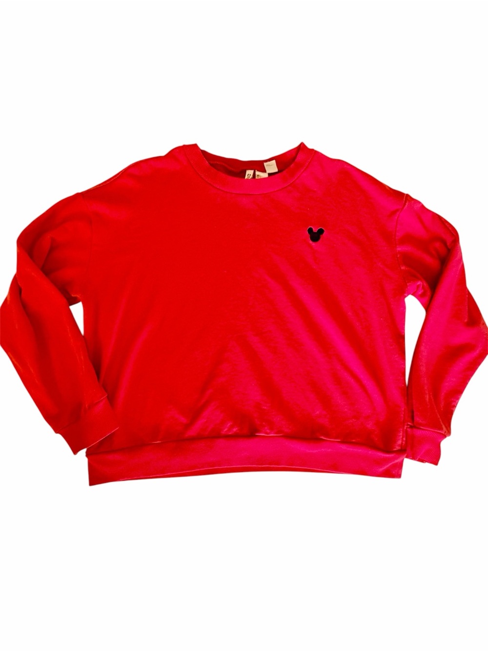 H&M Divided x Disney Mickey Mouse Red Minimalist Sweatshirt Size Womenās L